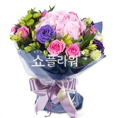 핑크수국다발
