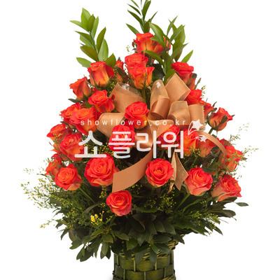 주황장미 바구니