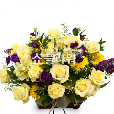 노란장미혼합바구니1