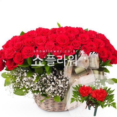 빨강장미바구니5(코사지별도)