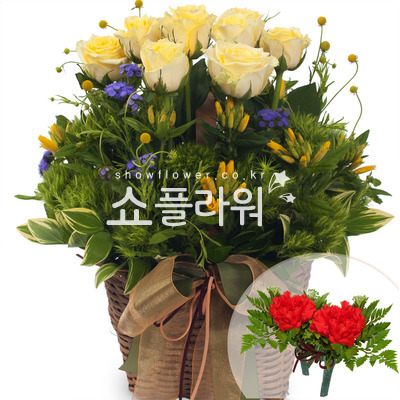 옐로우톤바구니(코사지별도)