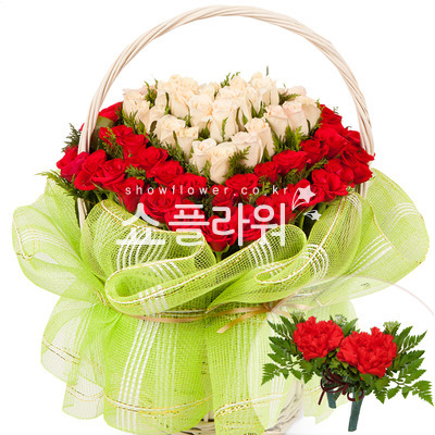 빨강백장미바구니