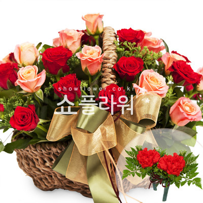 장미혼합바구니3(코사지별도)